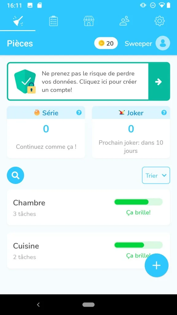Sweepy est mon application préférée pour soulager ma charge mentale.